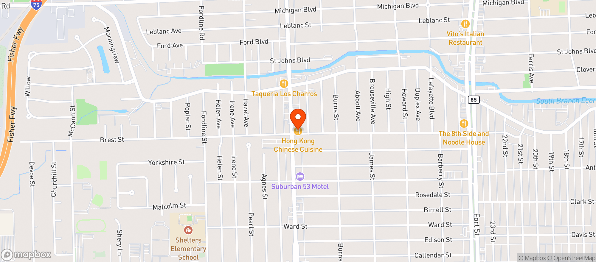 Map showing Rockytown Party Store