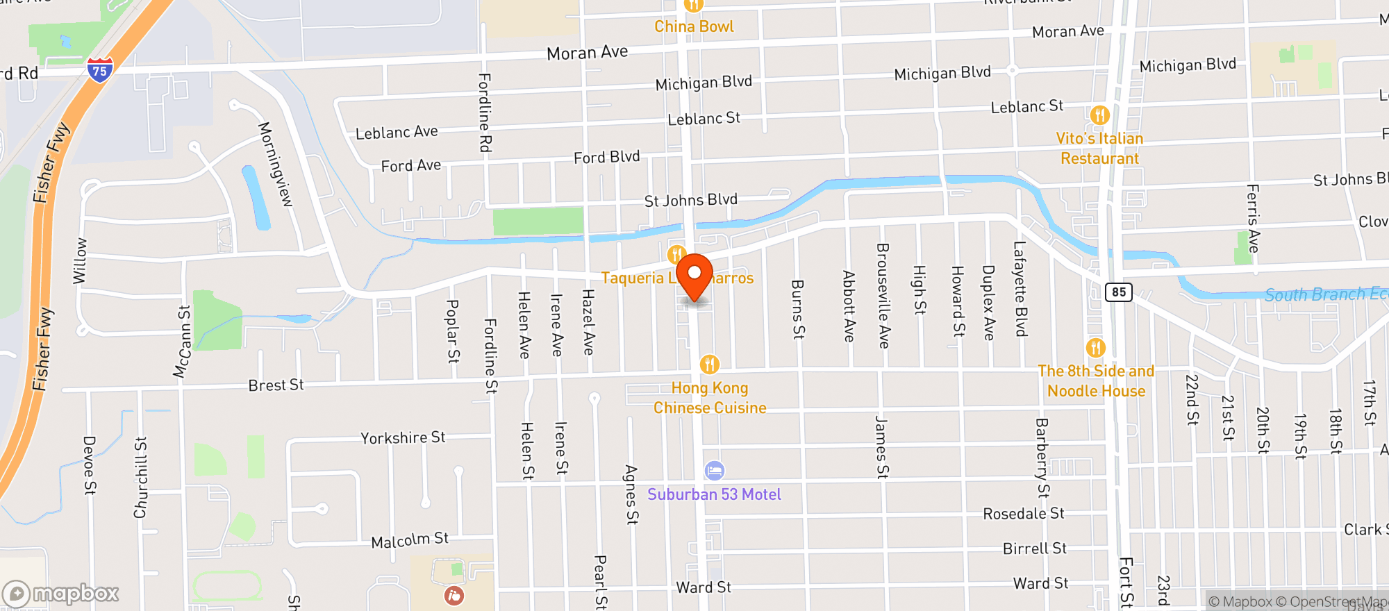 Map showing Aiden Convenience Store