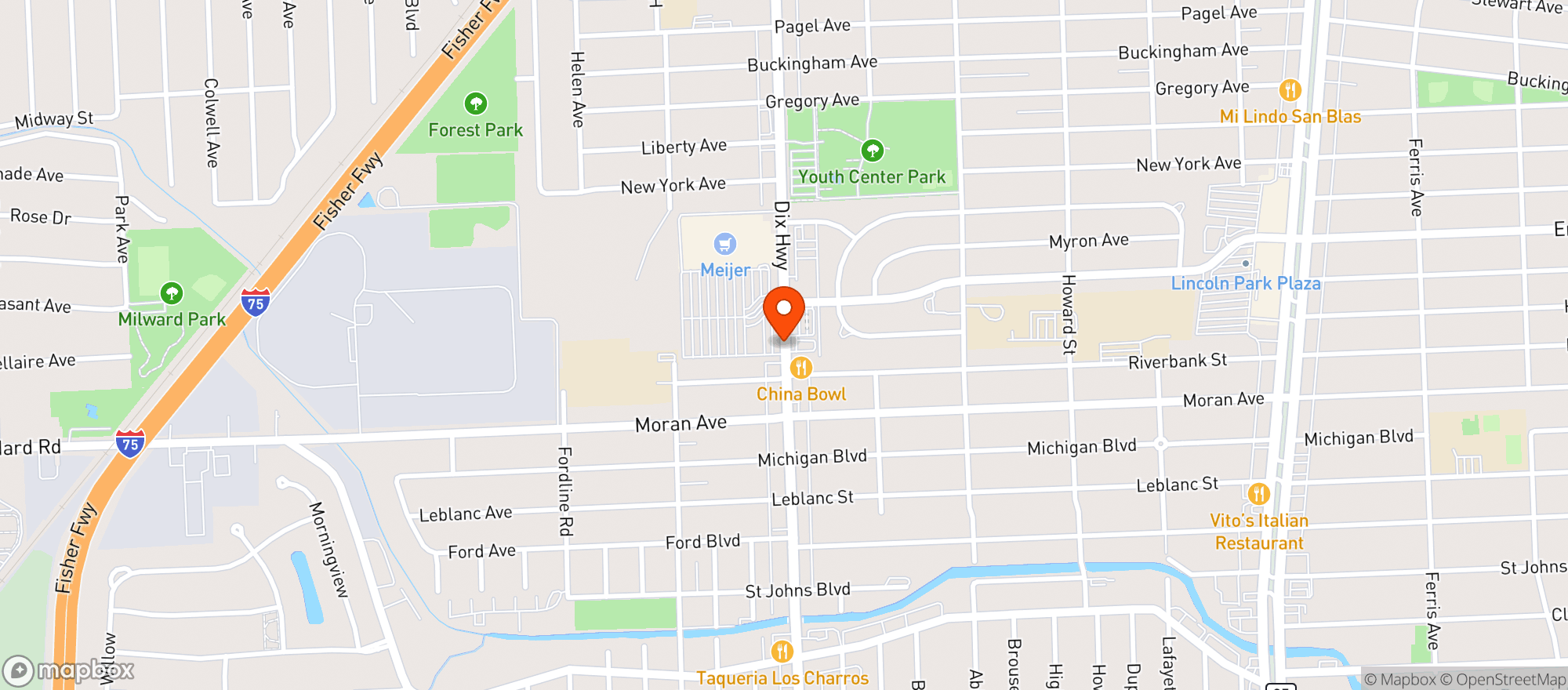 Map showing Meijer