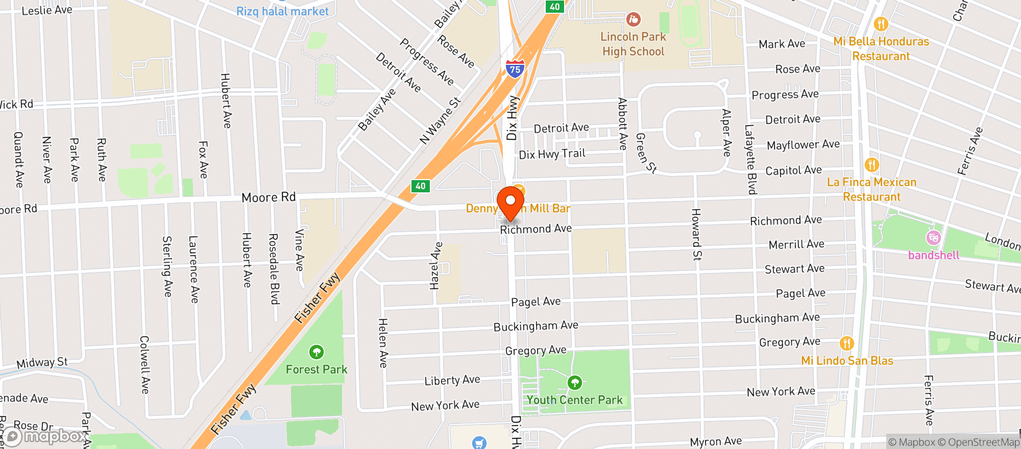 Map showing Luxor Liquor