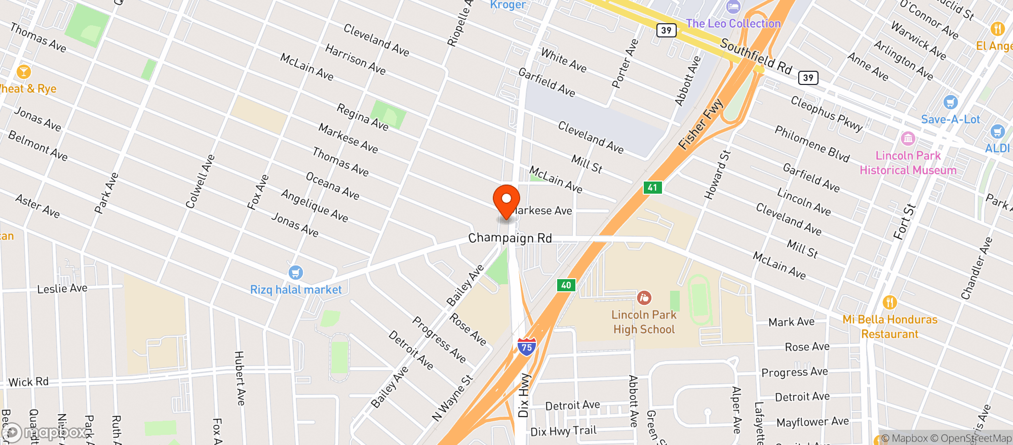 Map showing Freeway Liquor Shop