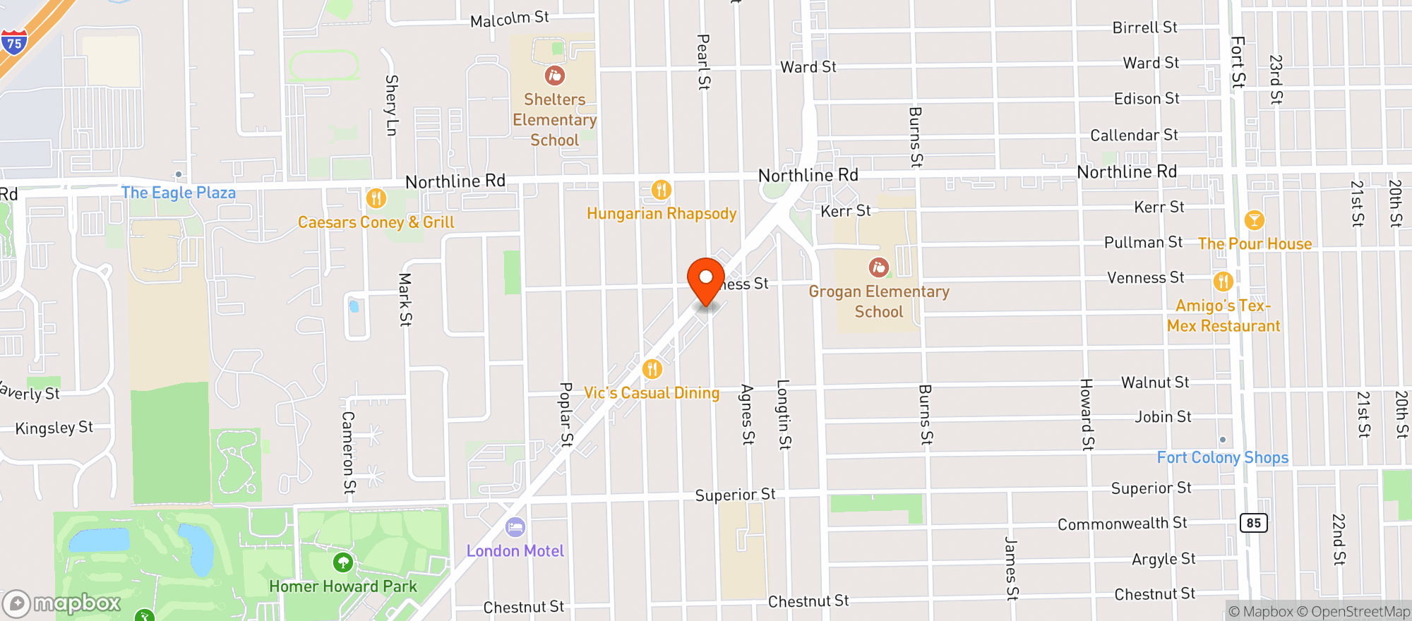 Map showing Wine Town