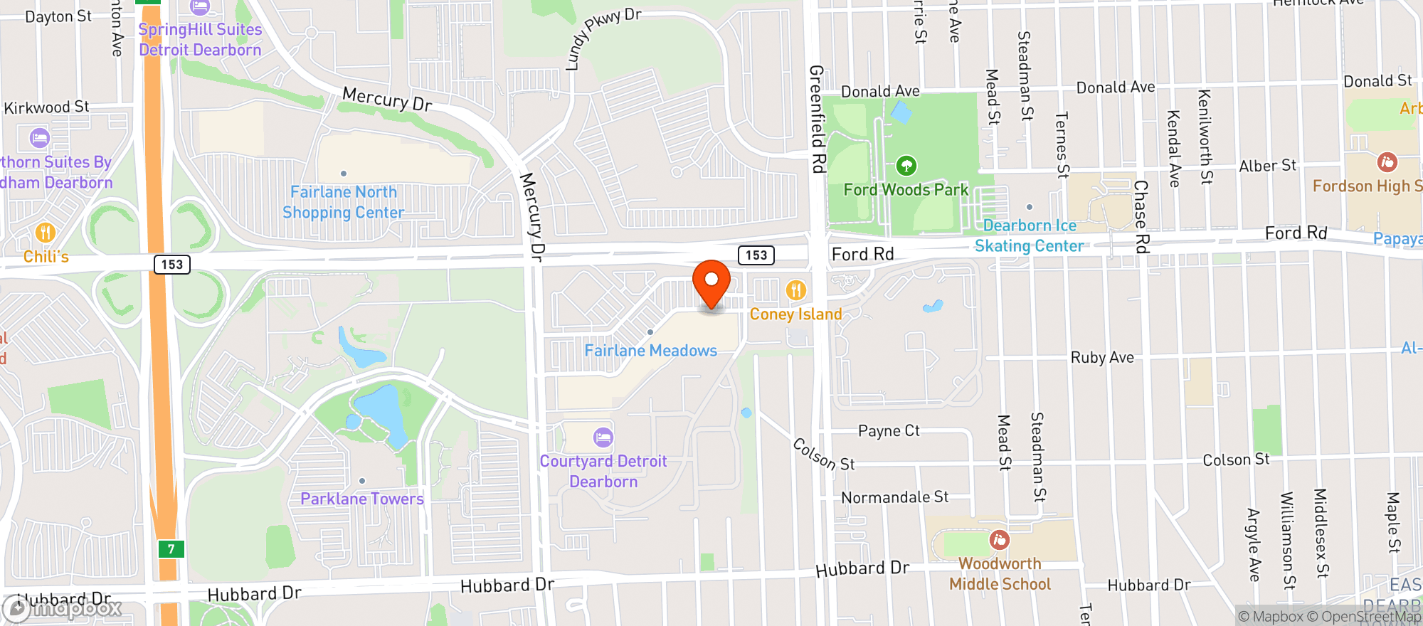 Map showing Target Store