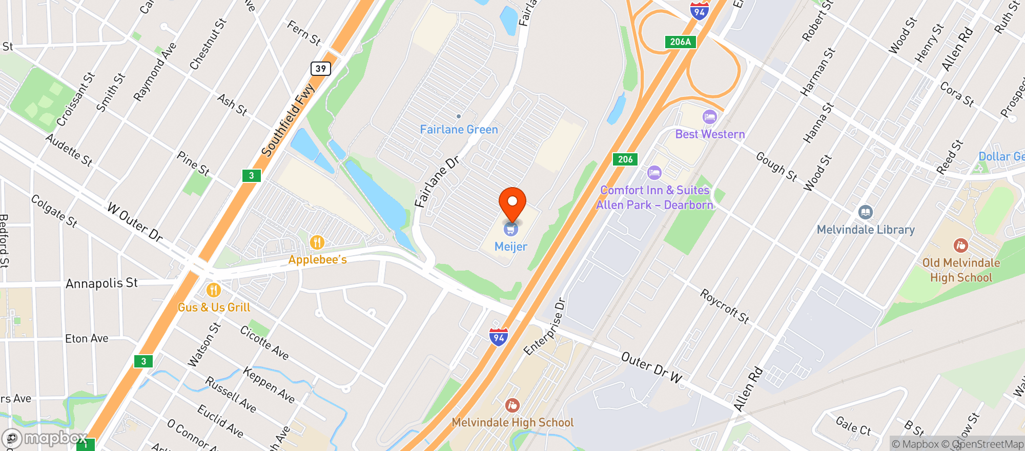 Map showing Meijer