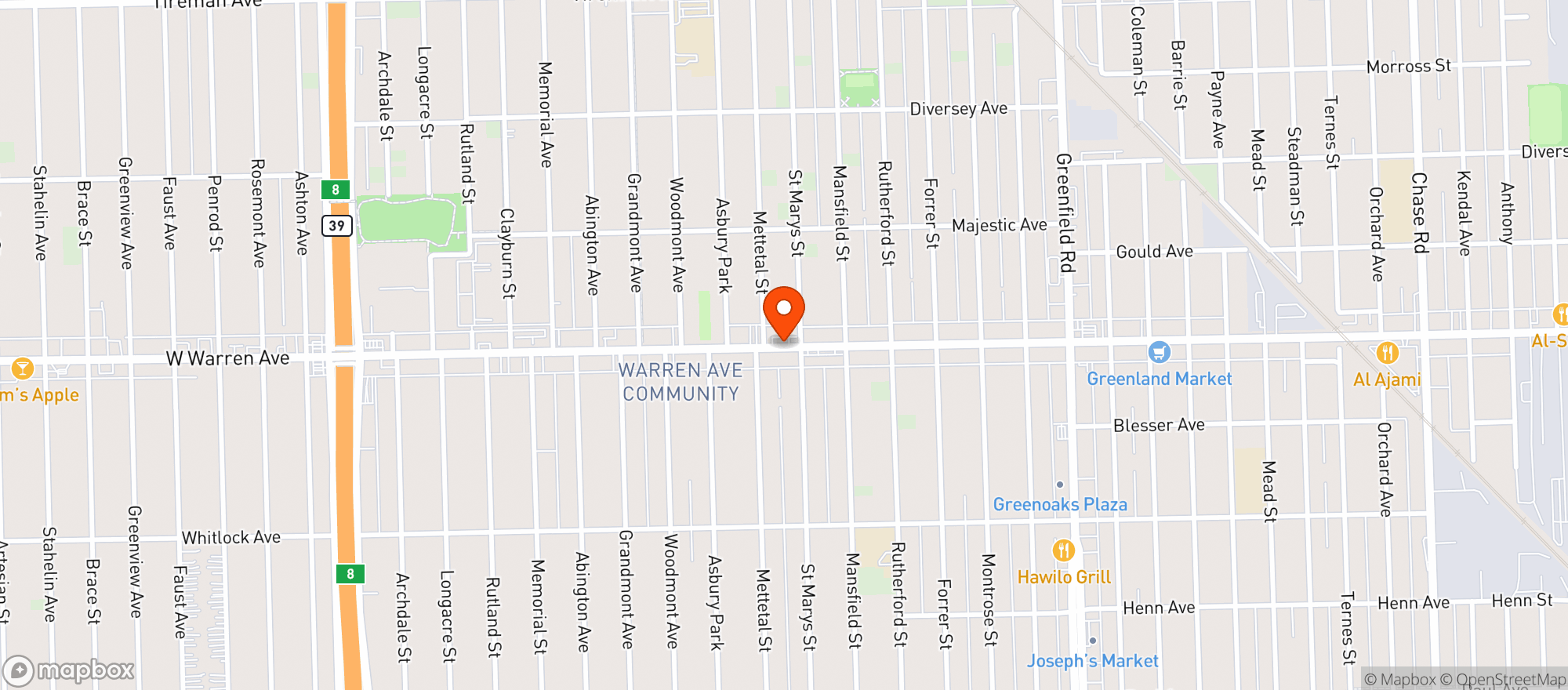 Map showing Victory Liquor & Food Store