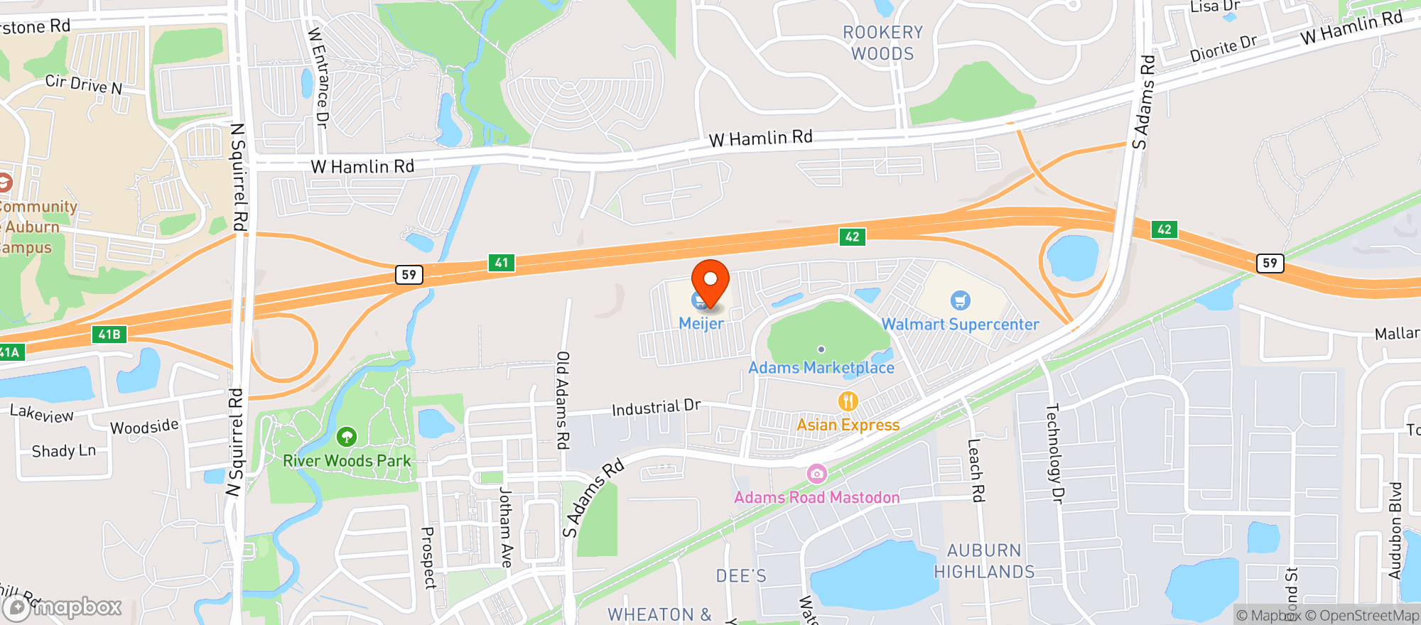 Map showing Meijer
