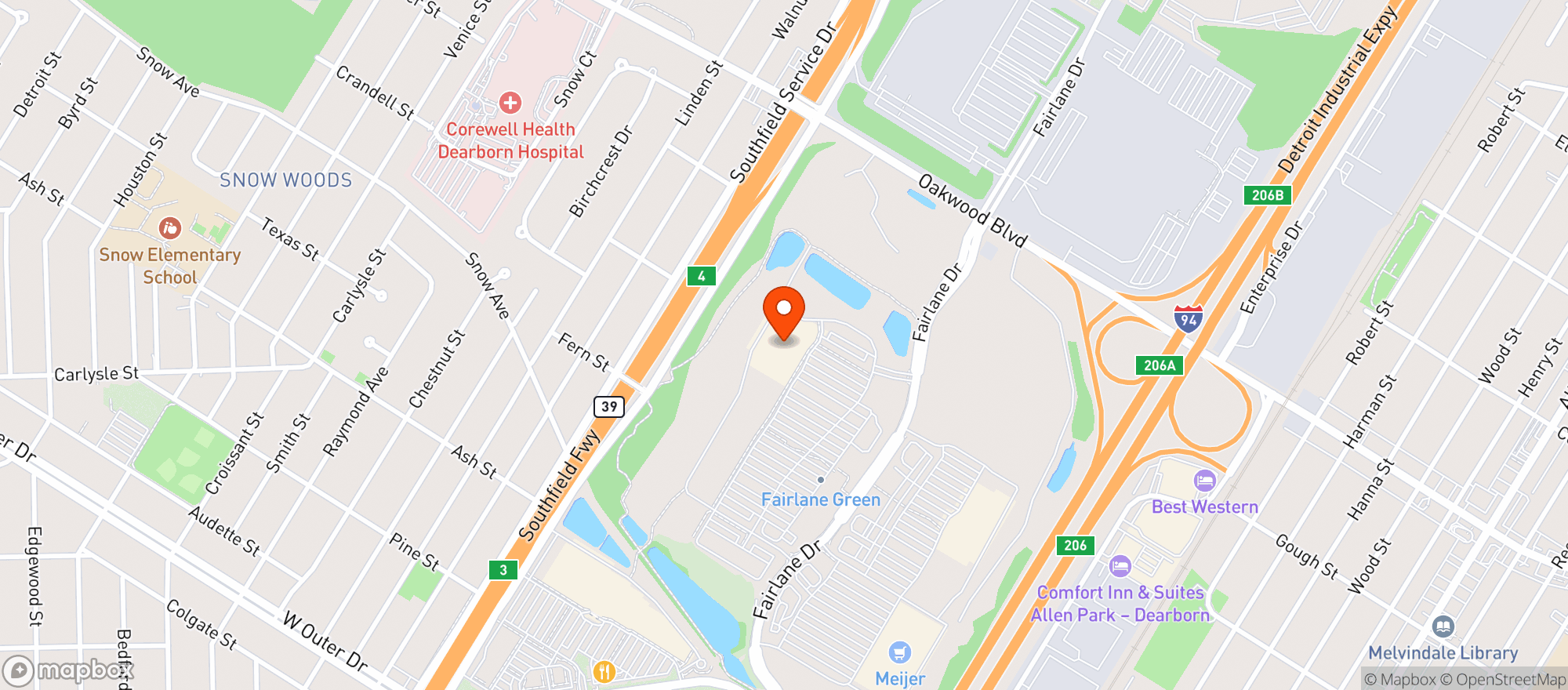 Map showing Target