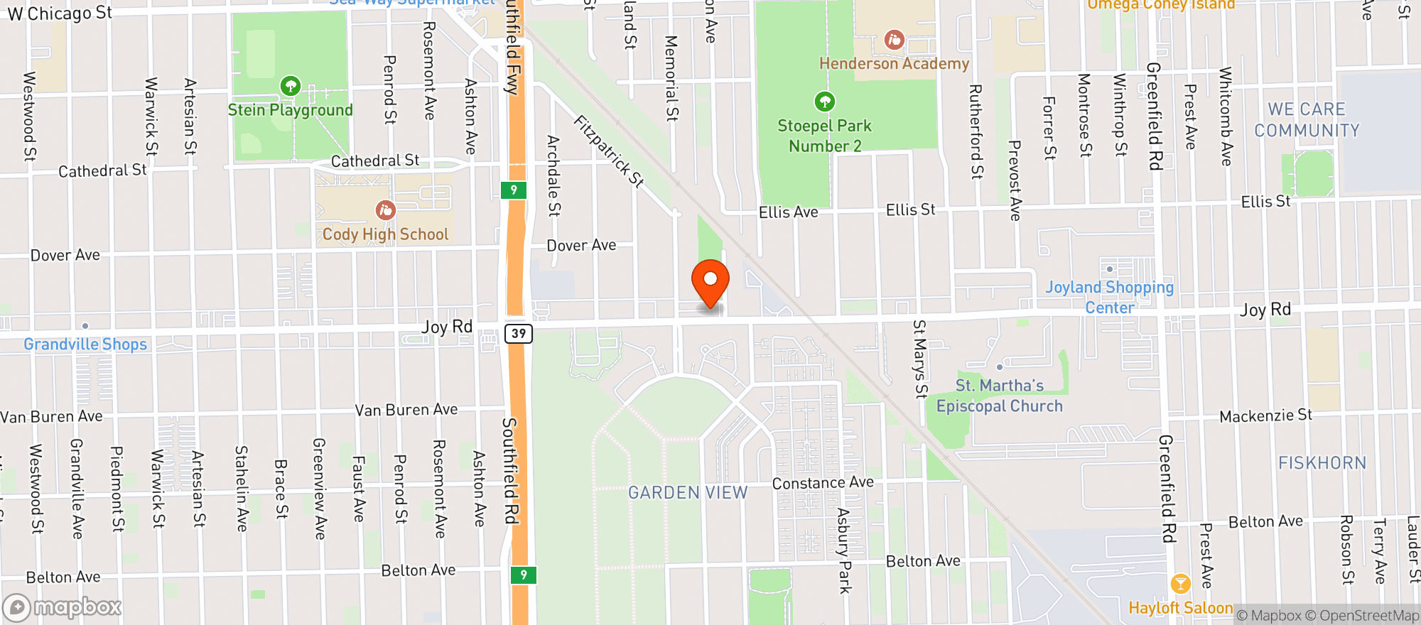 Map showing Austin Market