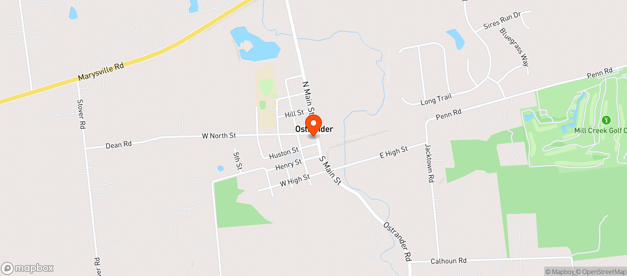 Map showing Ostrander Restaurant