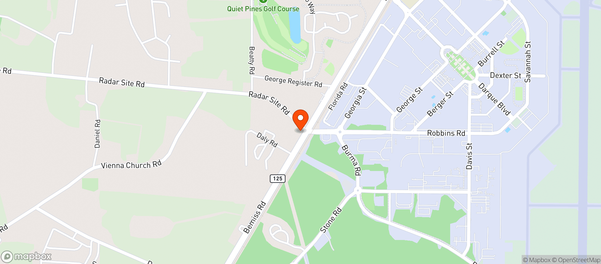 Map showing A & M Food Mart