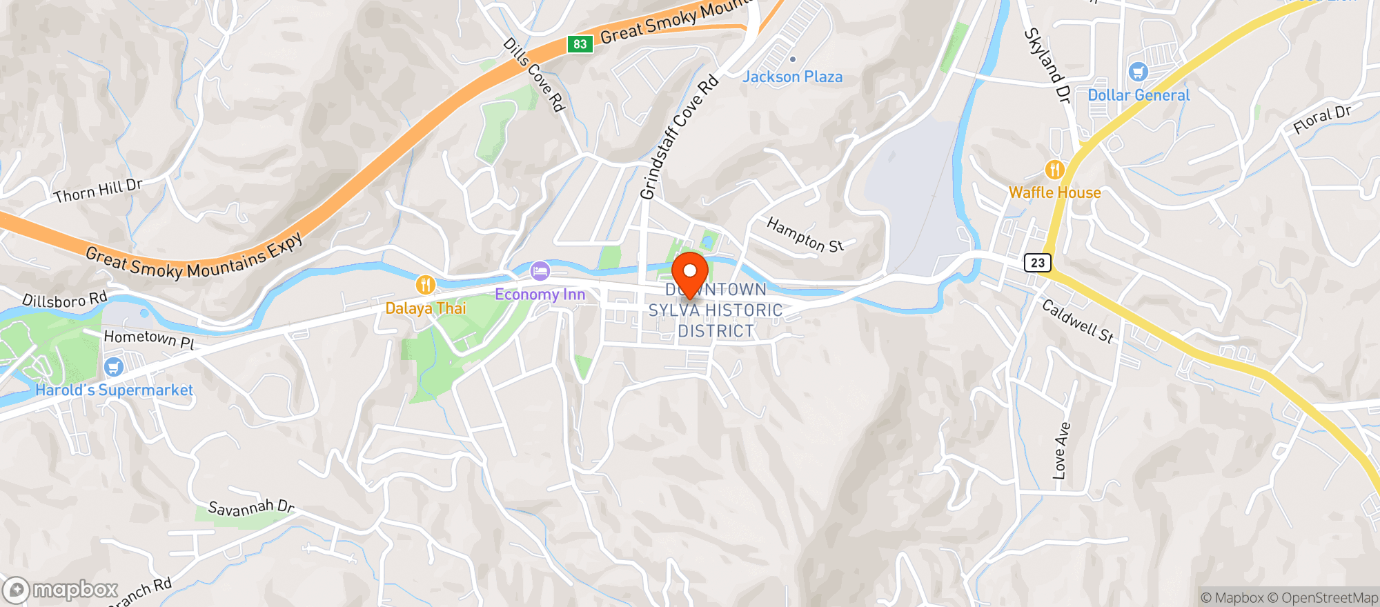 Map showing MOUNTAIN FLORA HEMP DISPENSARY
