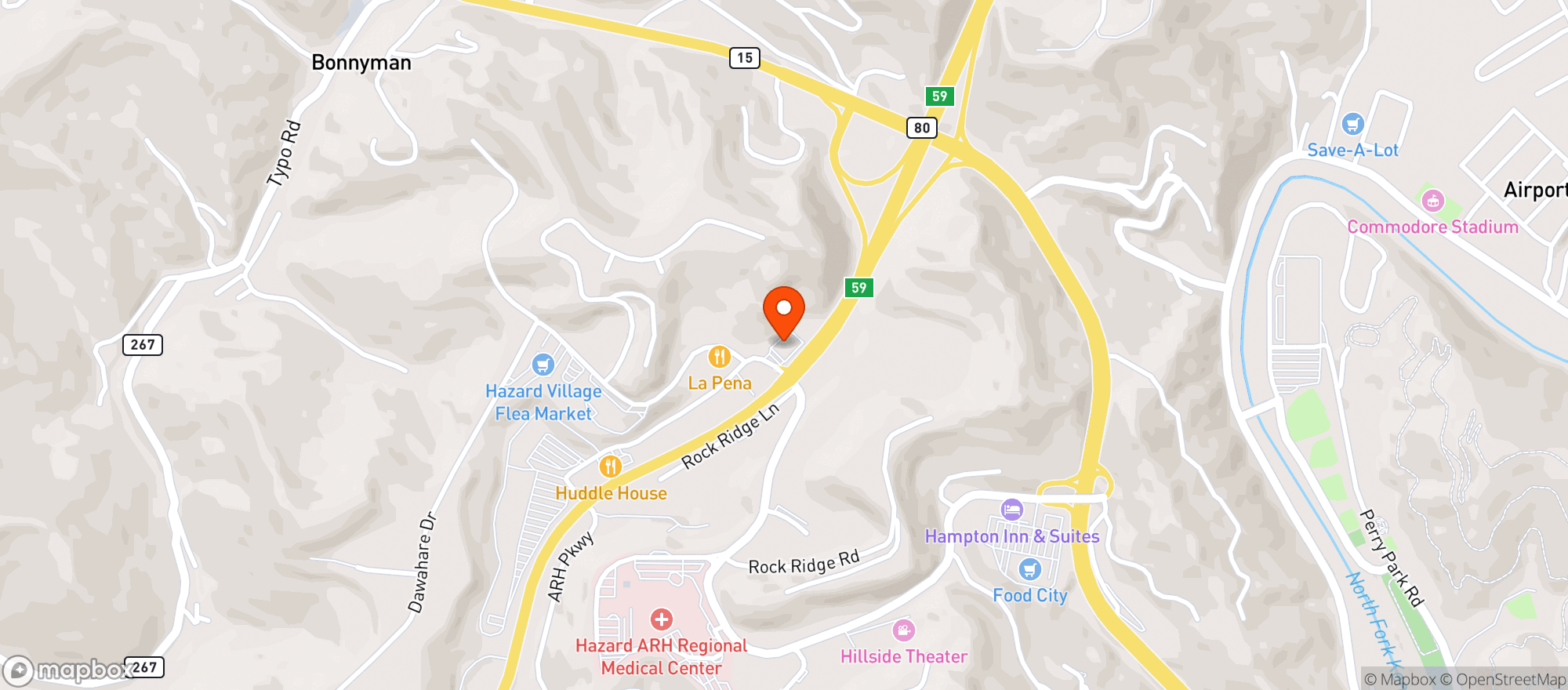 Map showing CVS