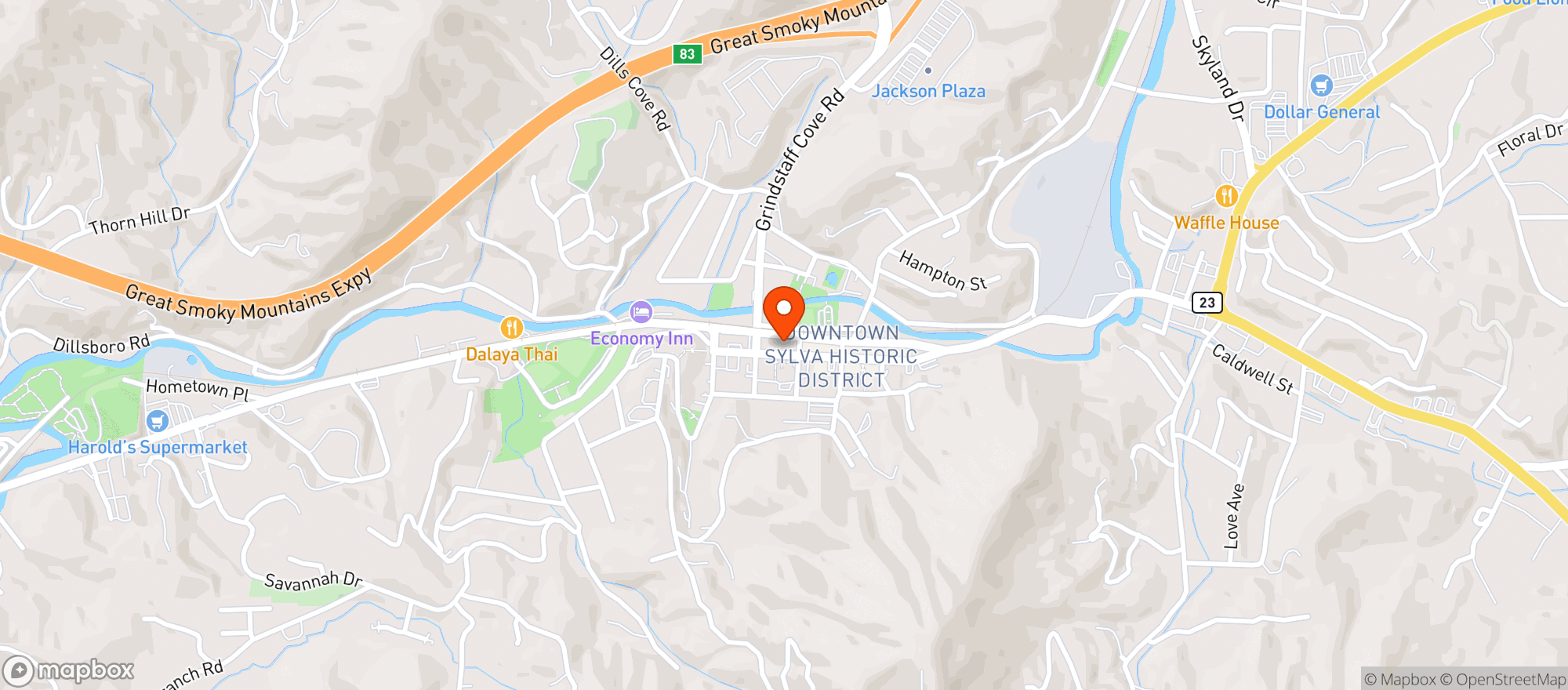 Map showing Lulus On Main