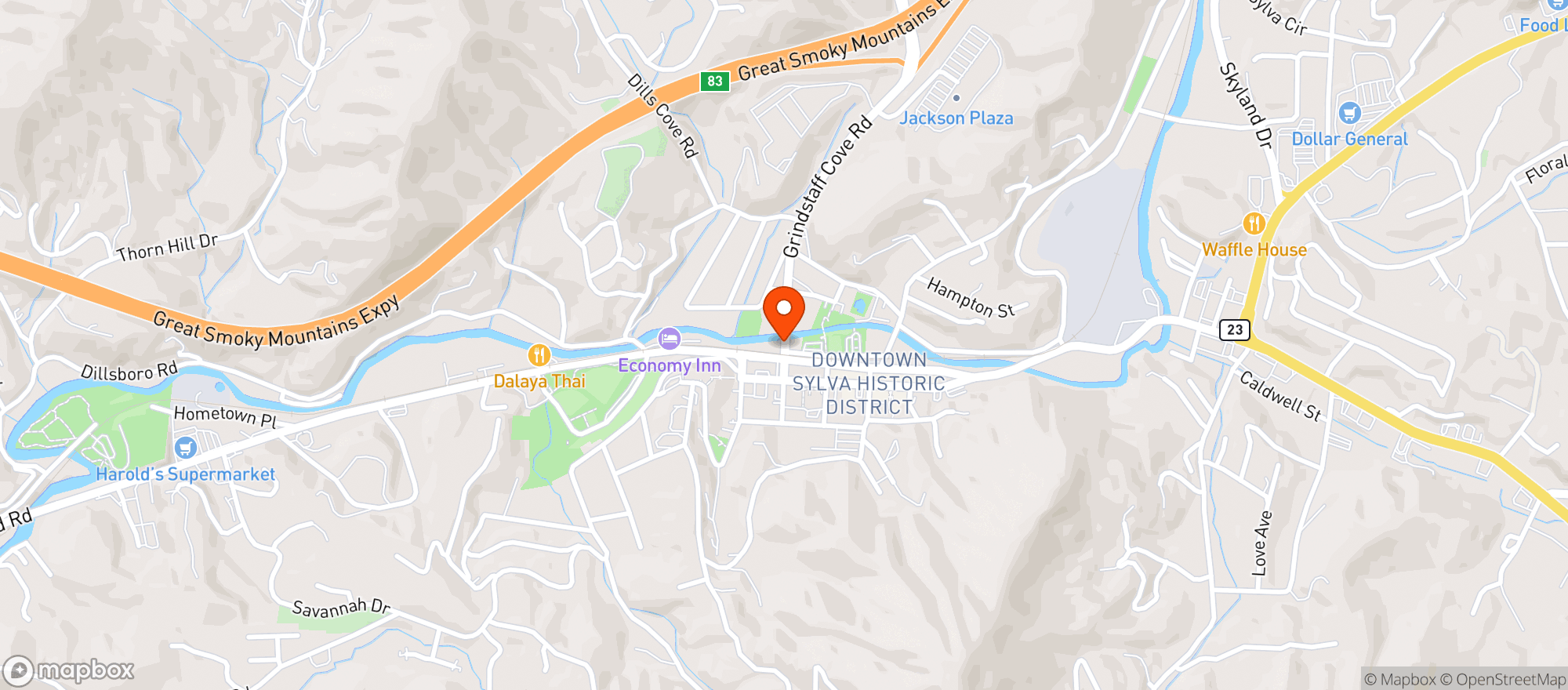 Map showing Foragers Canteen
