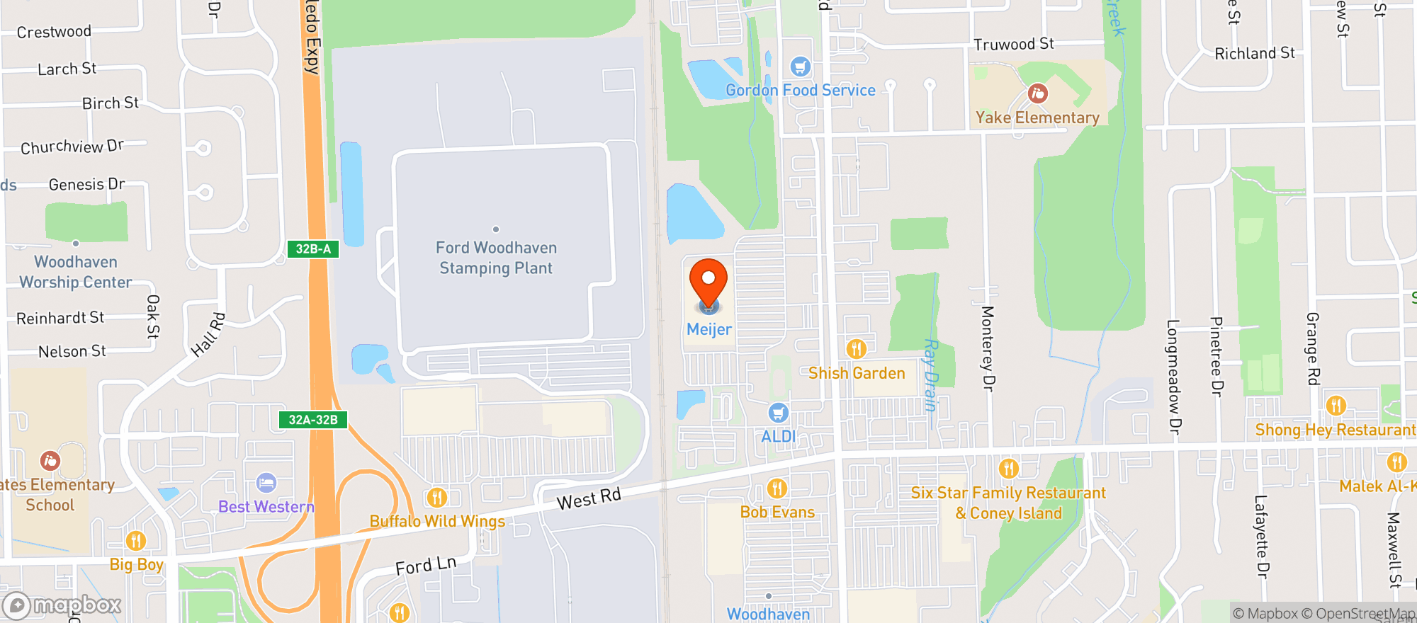 Map showing Meijer