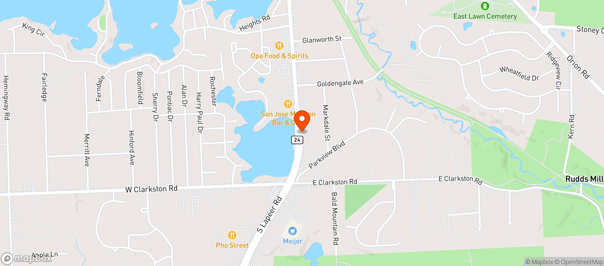Map showing Darrels Steak And Seafood