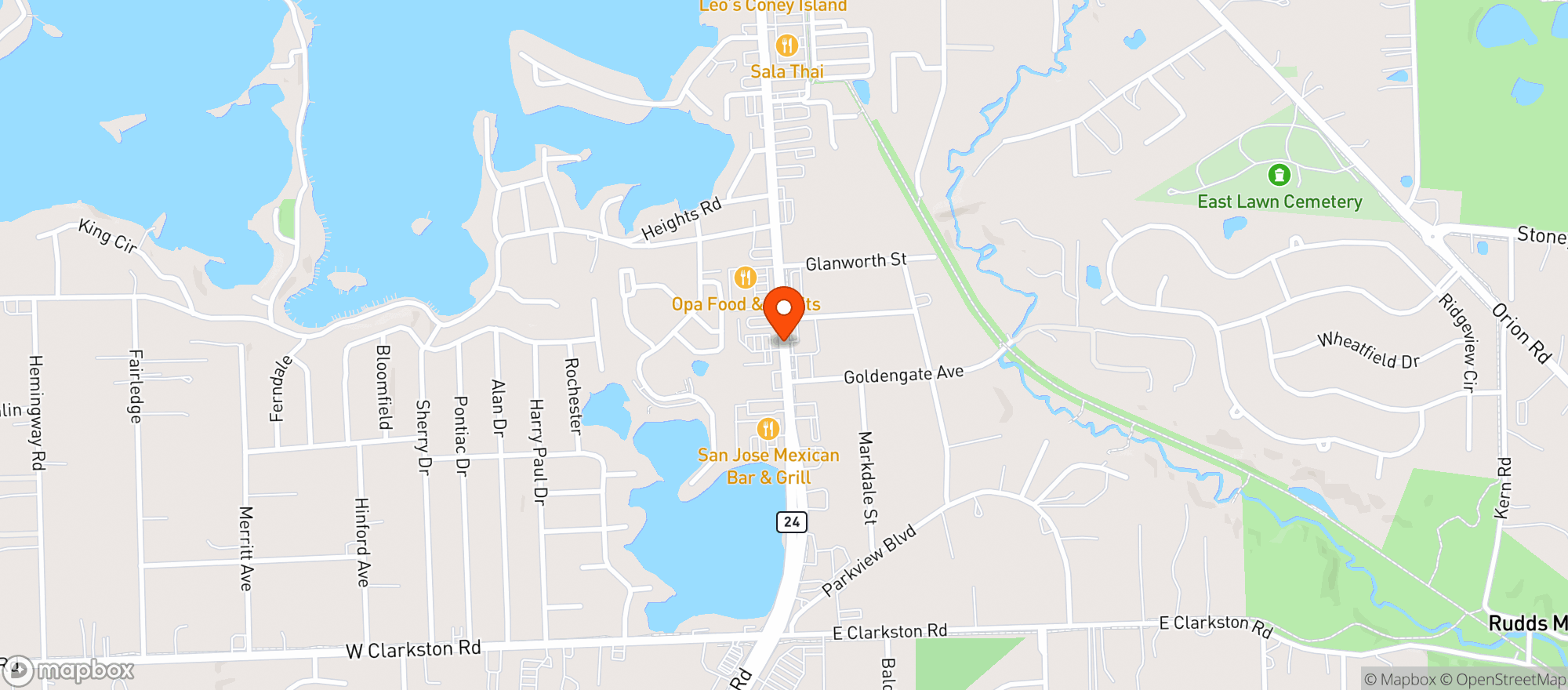 Map showing Express Outlet