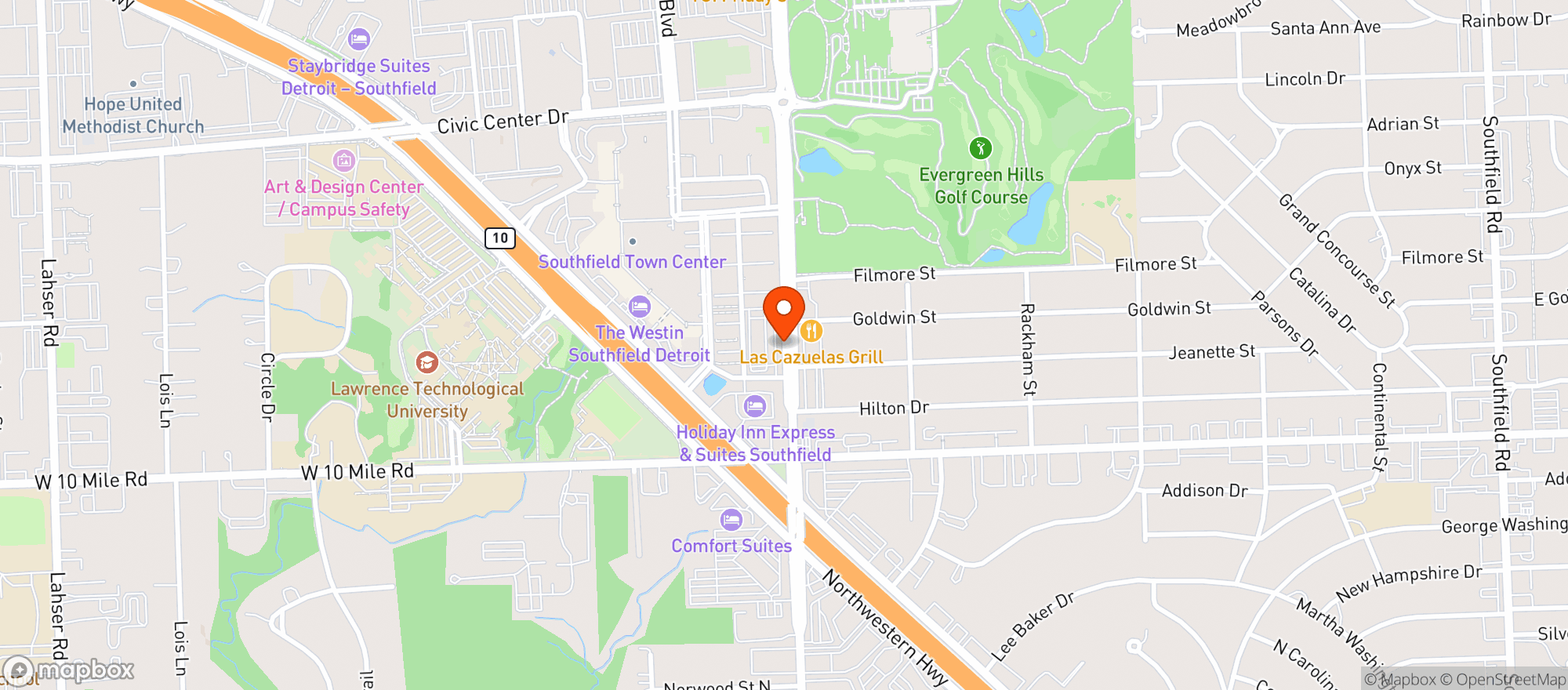 Map showing Park Place Wine Shop