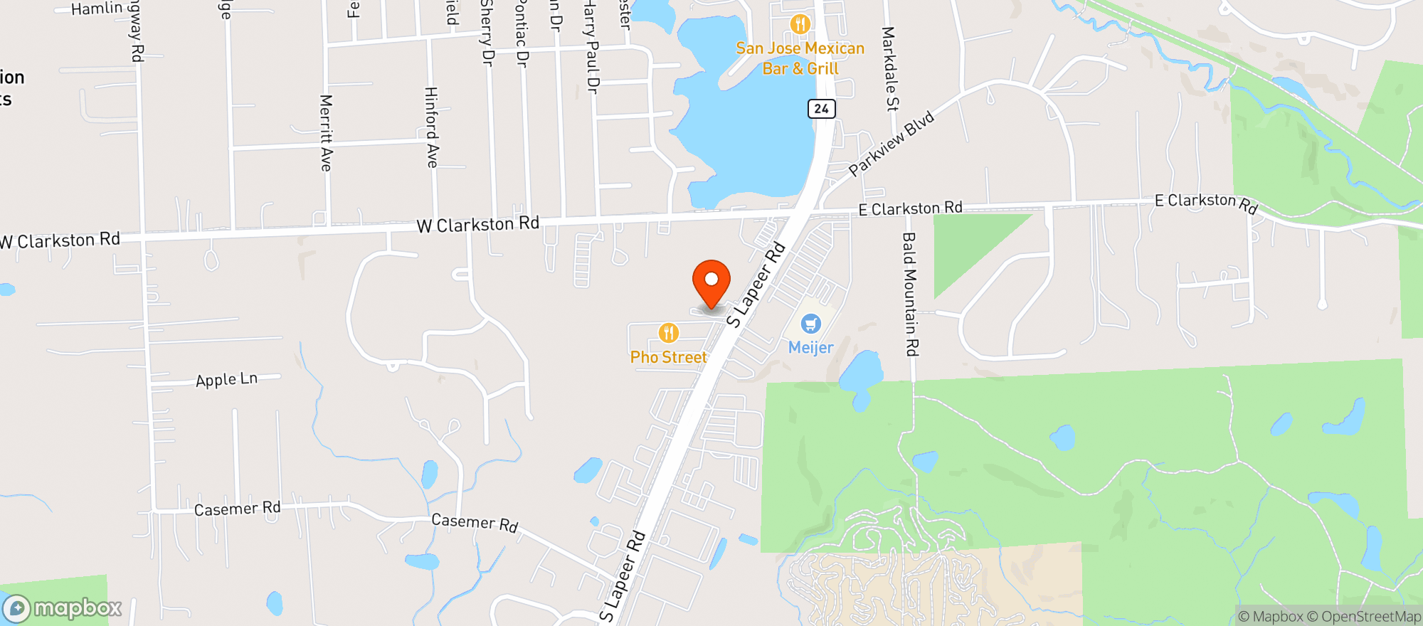 Map showing Orion Sports Bar & Grill