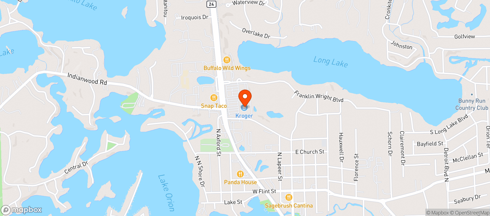 Map showing Kroger