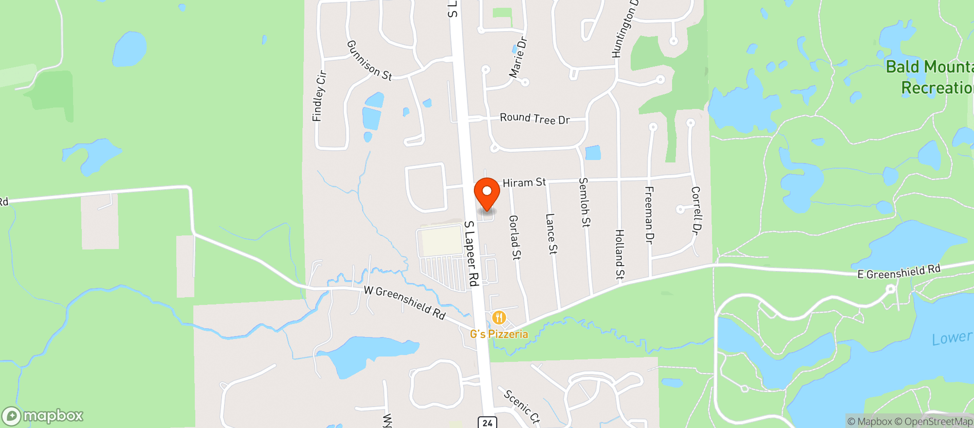 Map showing Oak Barrel Party Shoppe