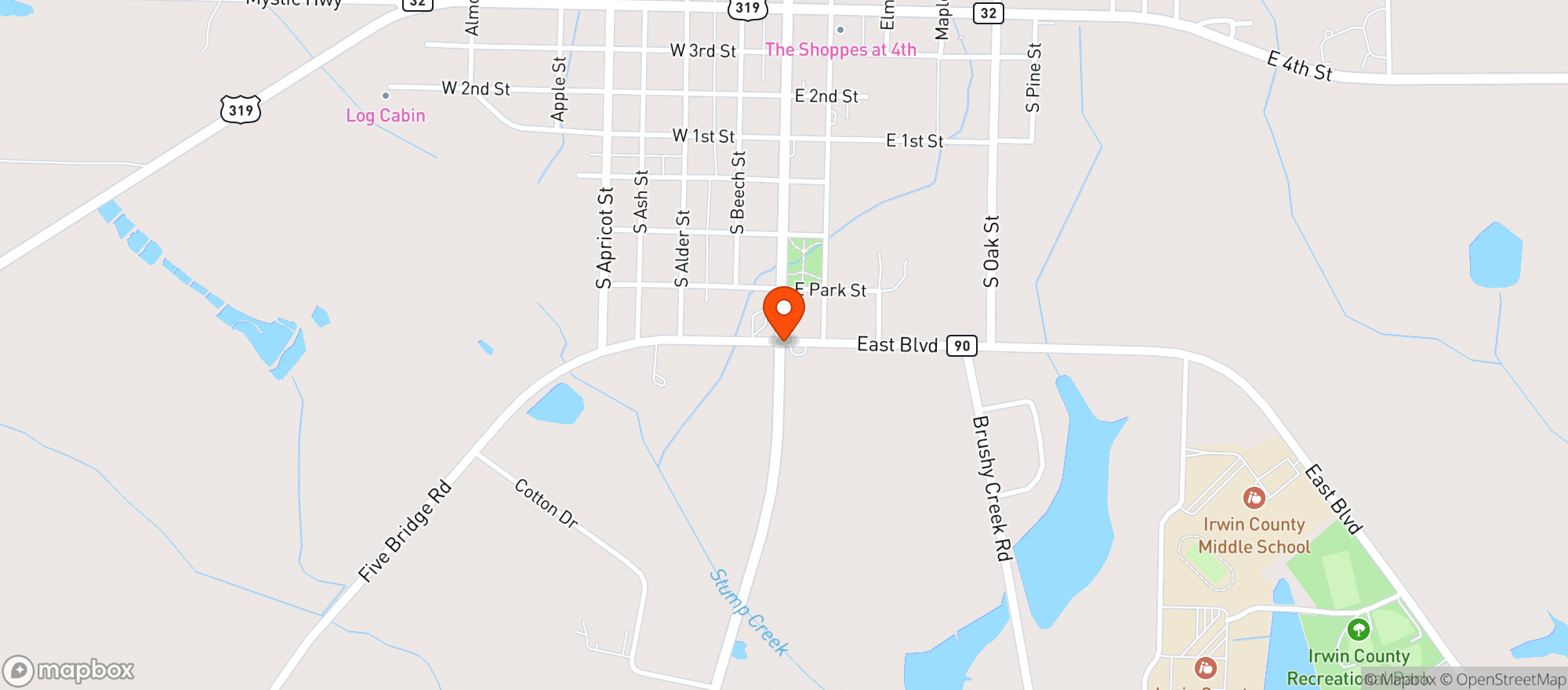 Map showing CIRCLE K (802 N IRWIN AVE)
