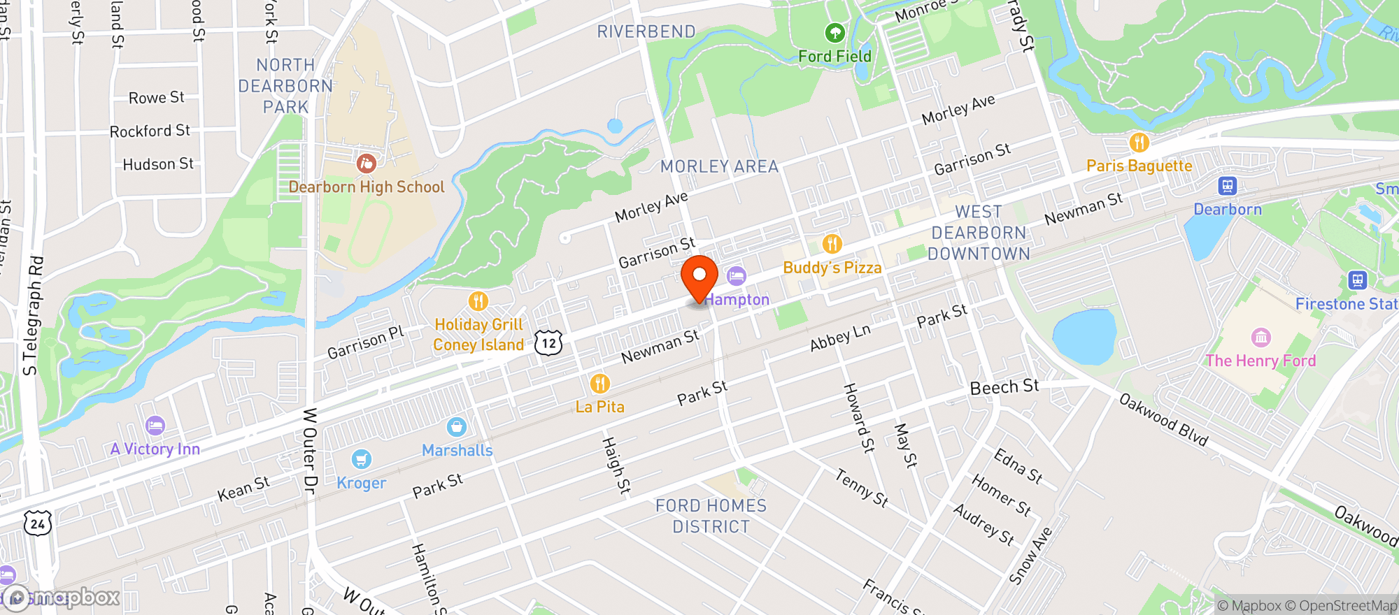 Map showing Tiliani Italian Restaurant