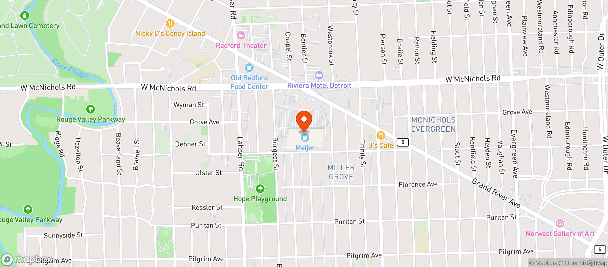 Map showing Meijer