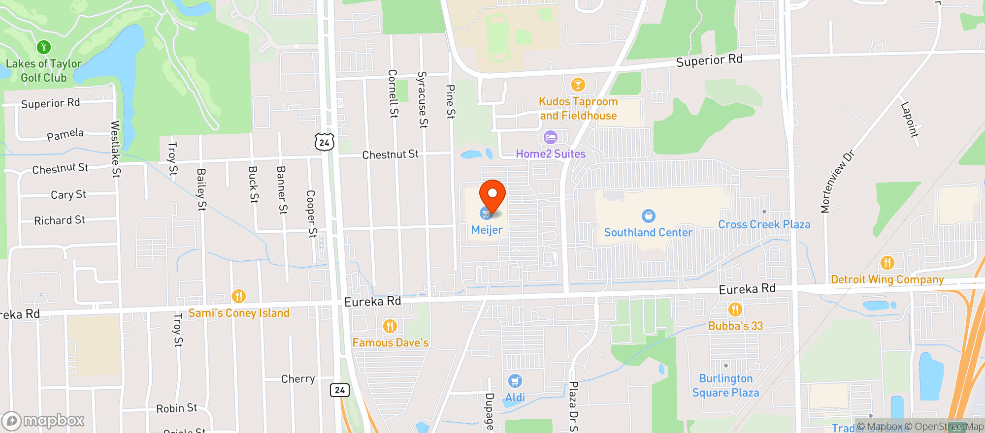 Map showing Meijer