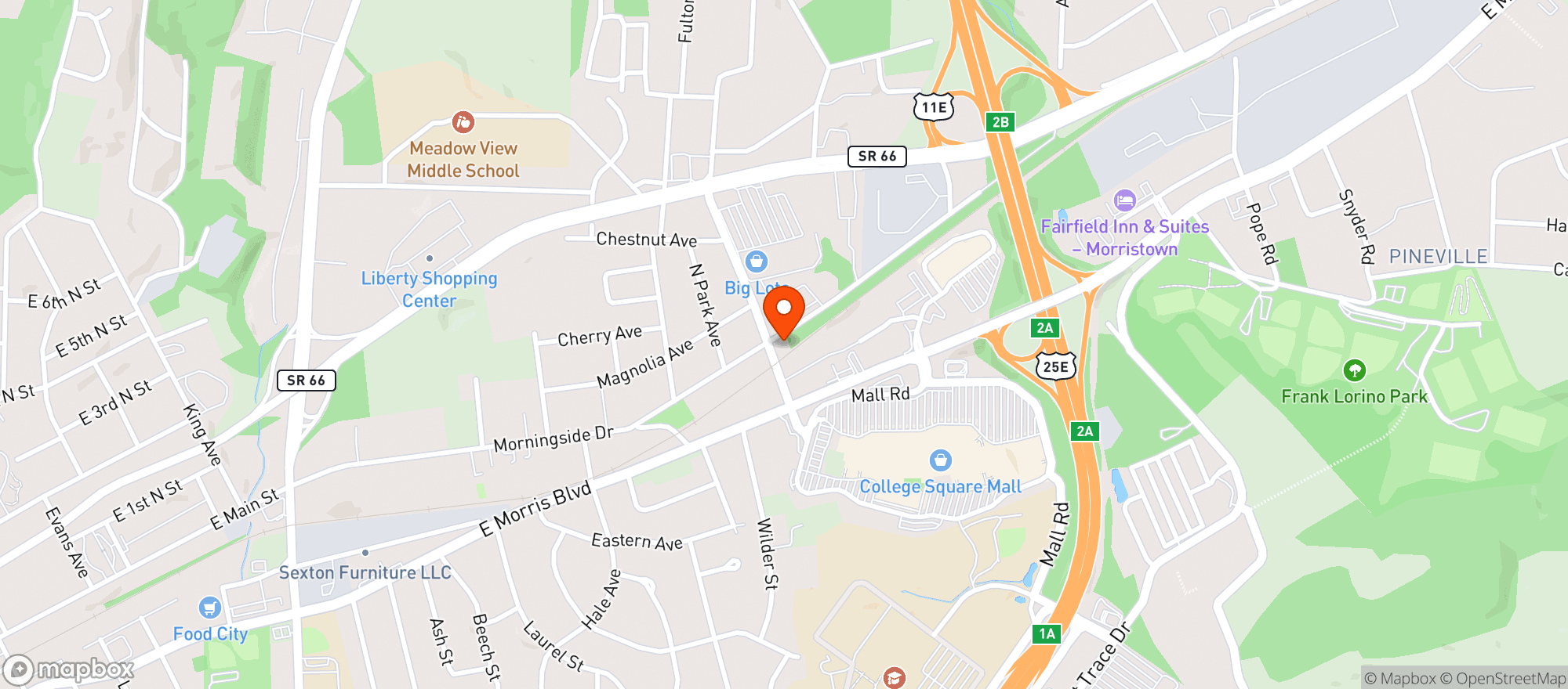 Map showing Cork & Keg Package Store