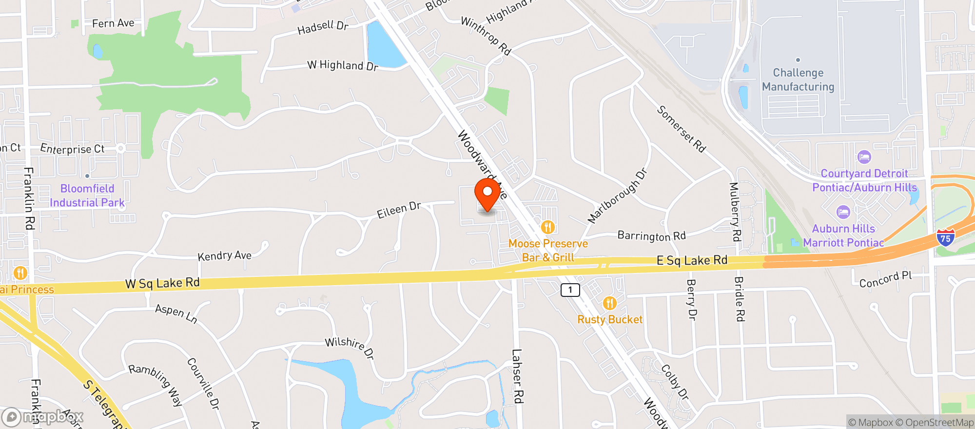 Map showing Door Dash