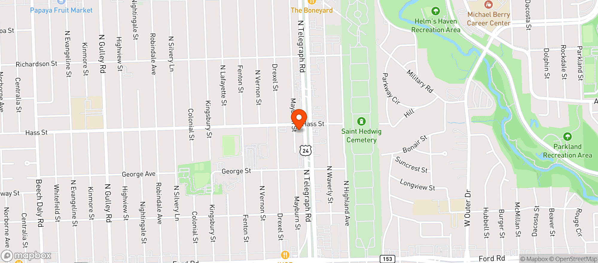 Map showing Mikes Party Store