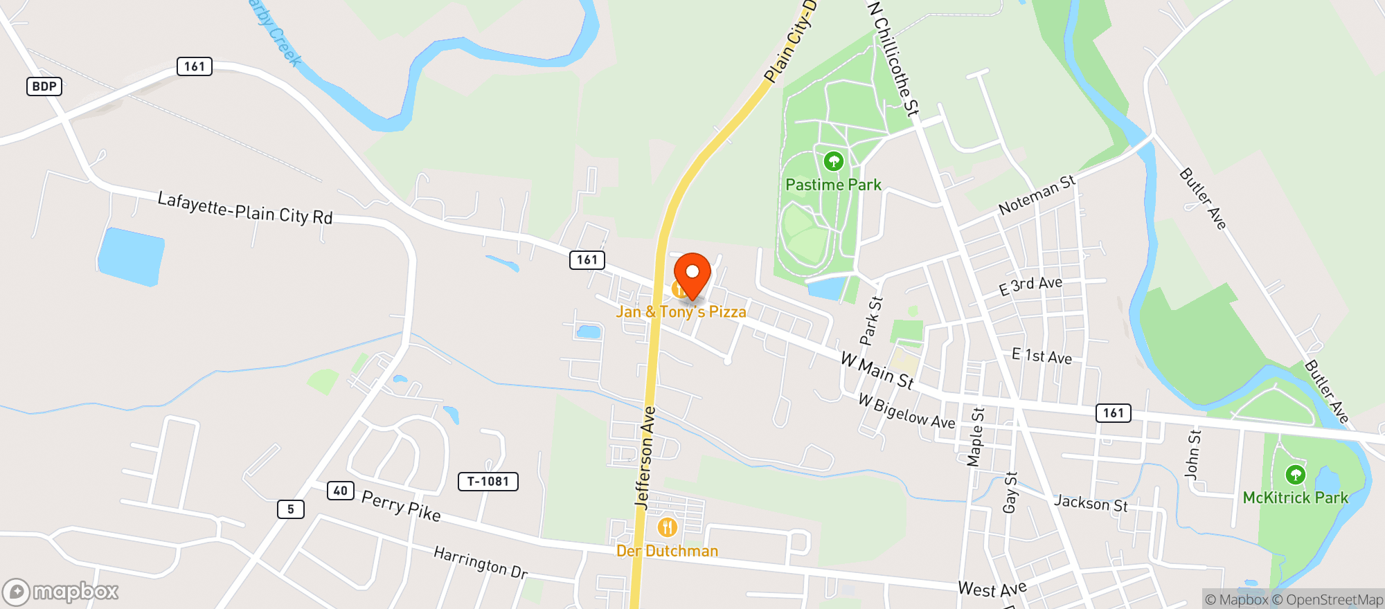 Map showing Plain City Marathon