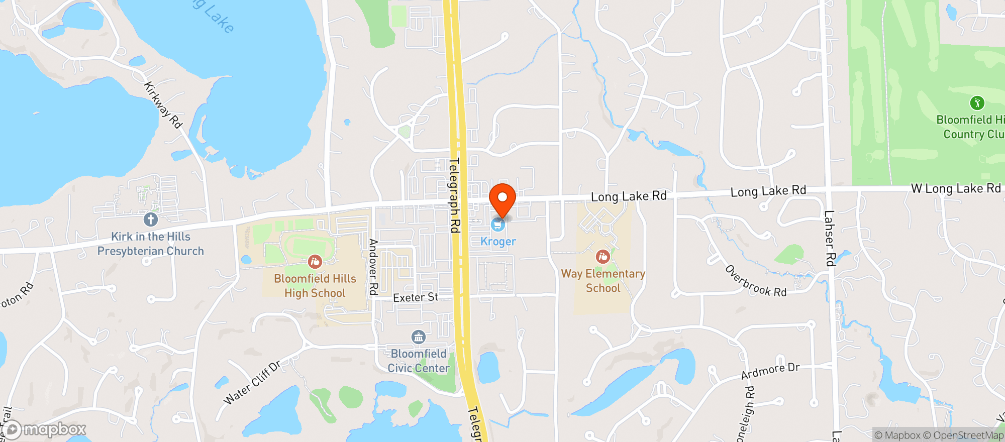 Map showing Kroger