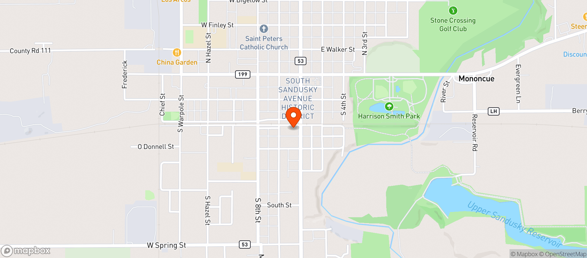 Map showing Ohio Carryout