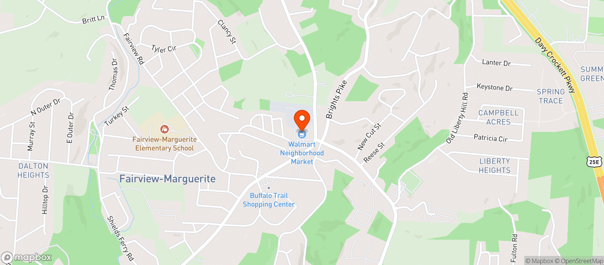Map showing Walmart Neighborhood Market