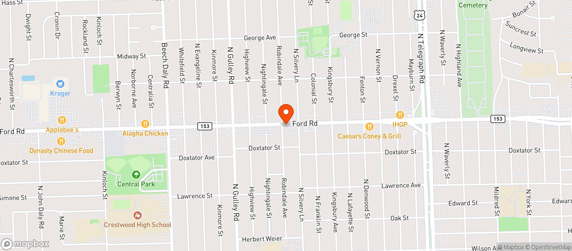 Map showing Spirits Plus