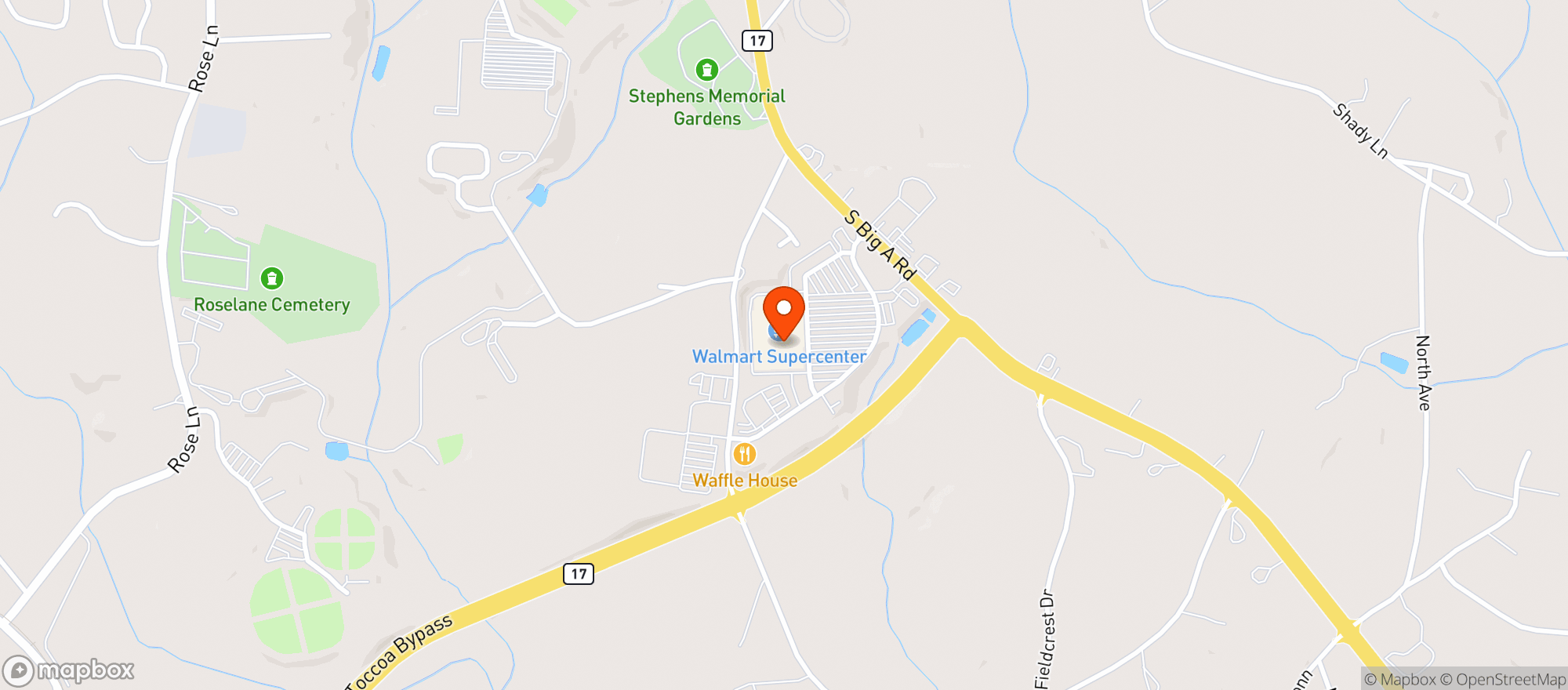 Map showing Walmart Supercenter