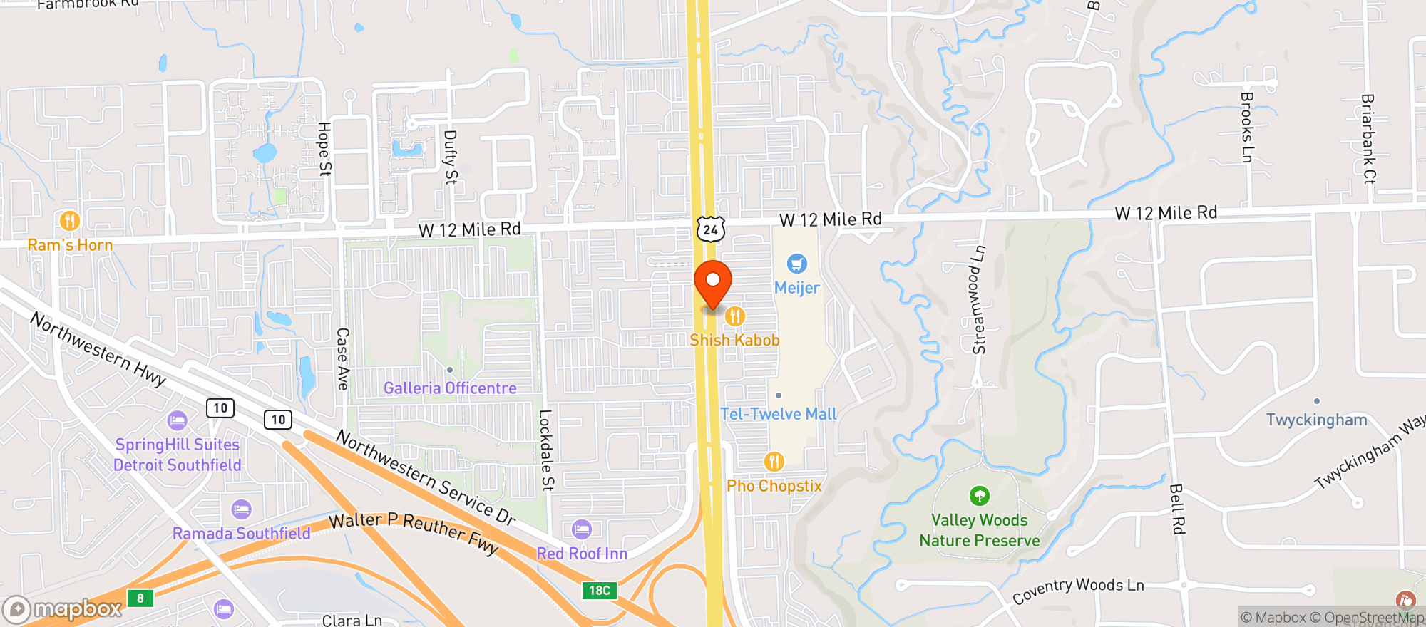 Map showing Meijer