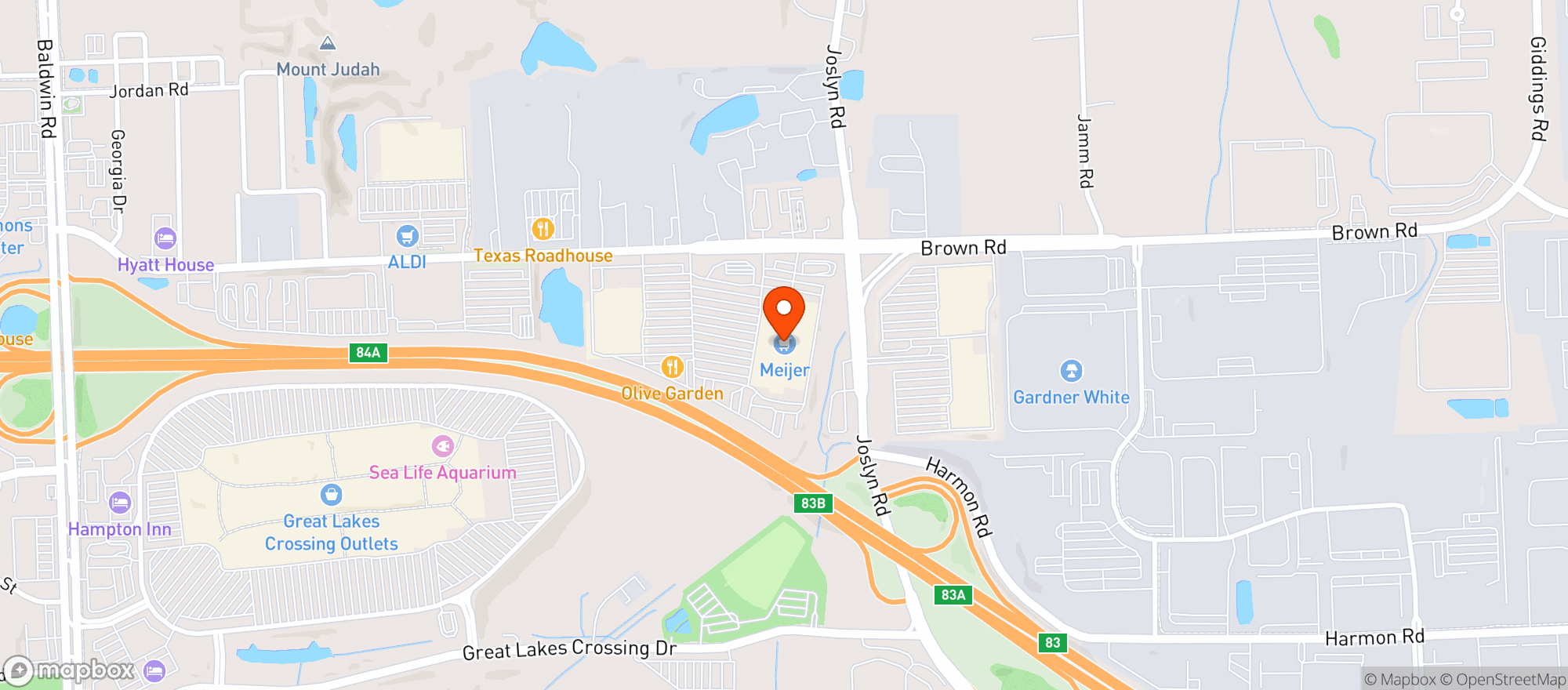 Map showing Meijer