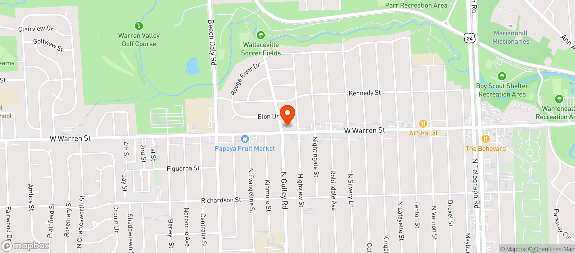 Map showing Dearborn Heights Liquor