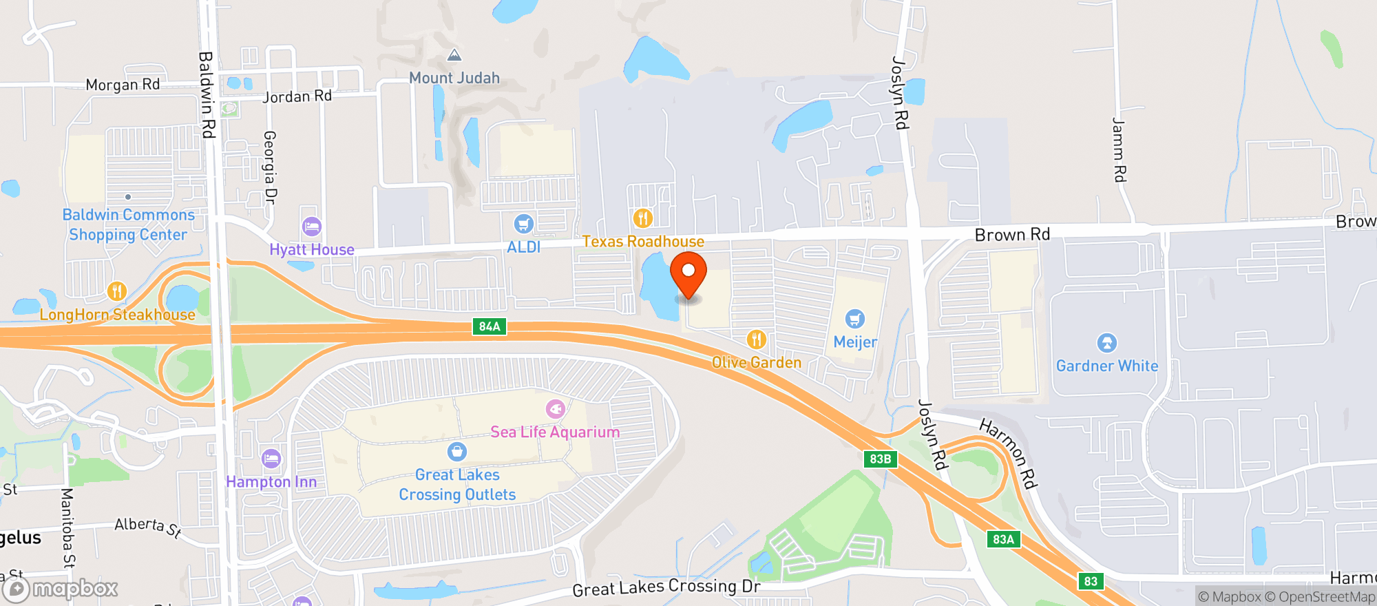 Map showing Target Store