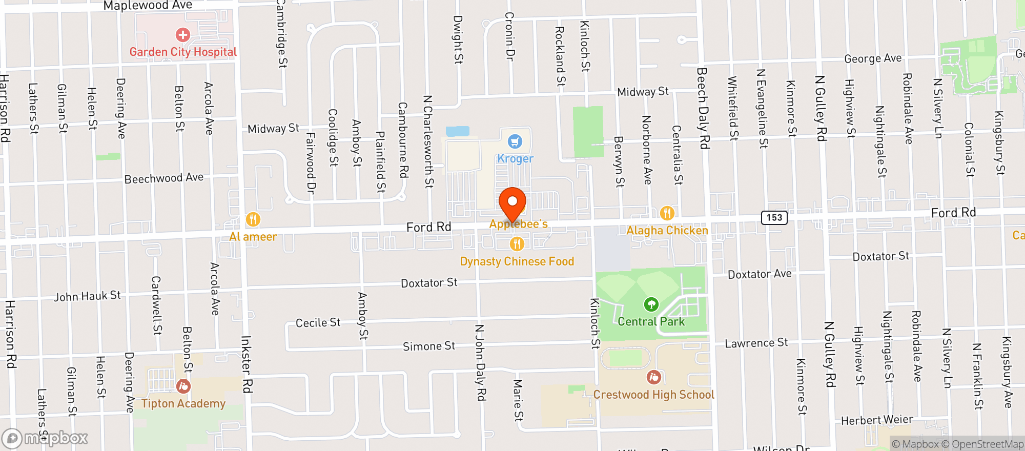 Map showing Kroger Store