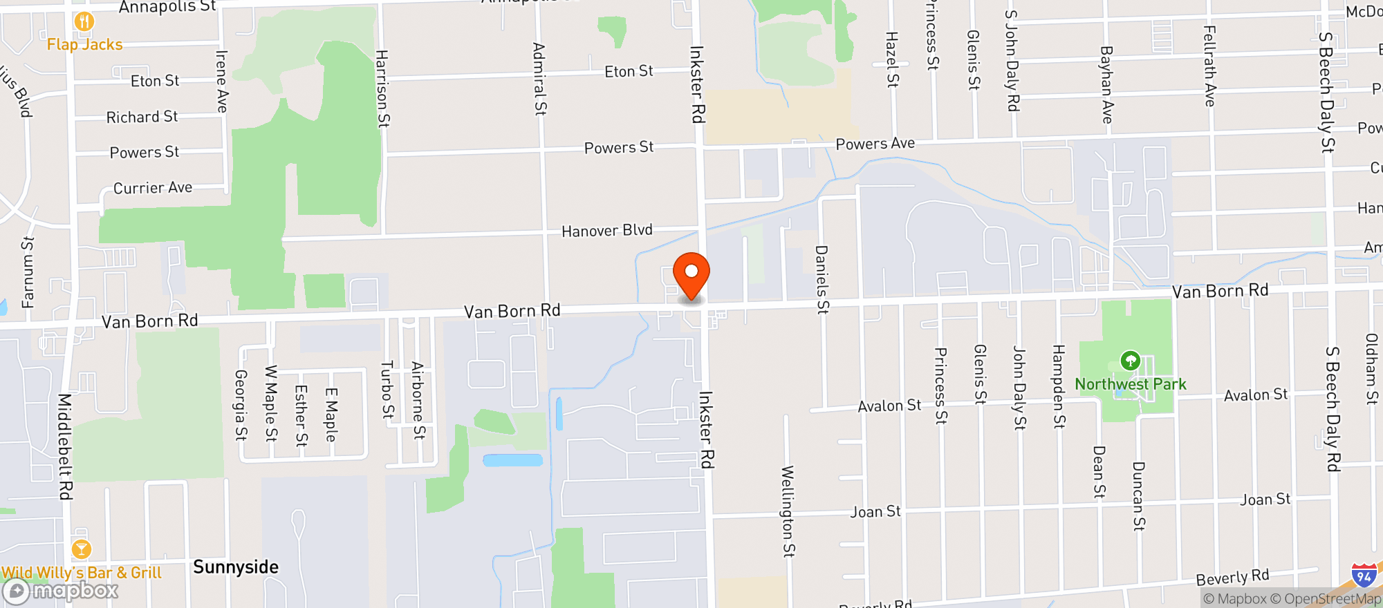 Map showing Westland Liquor