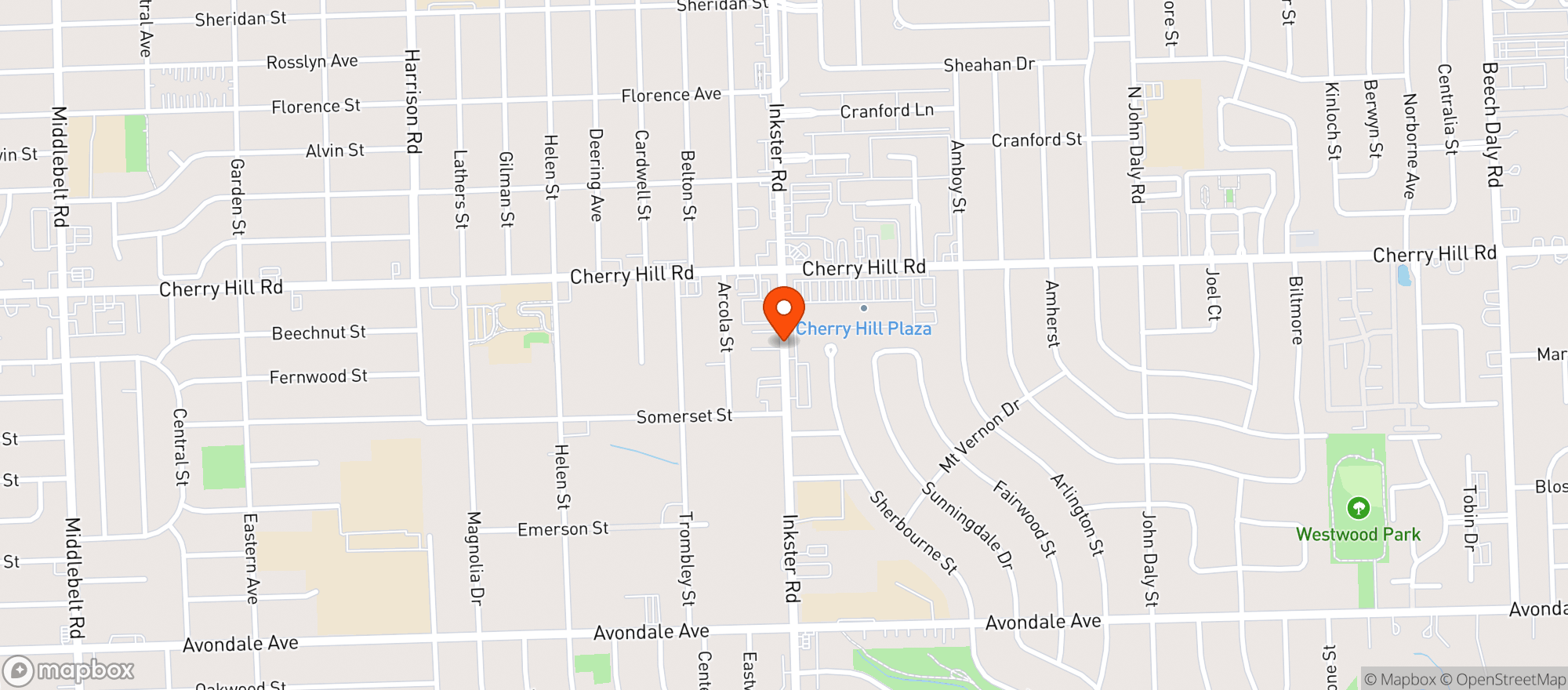 Map showing Flower Bowl 2 - Cherry Hill
