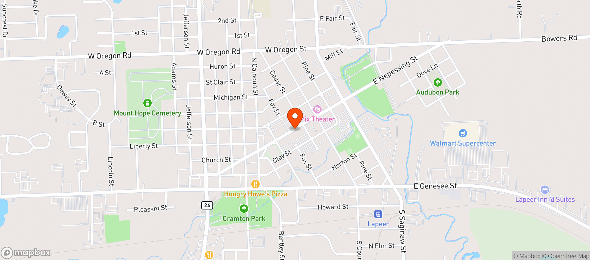 Map showing Woodchips Bbq