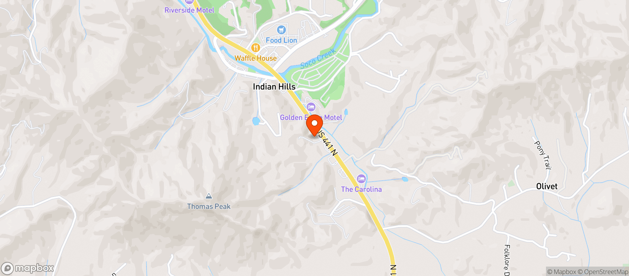 Map showing Catamount Travel Center*