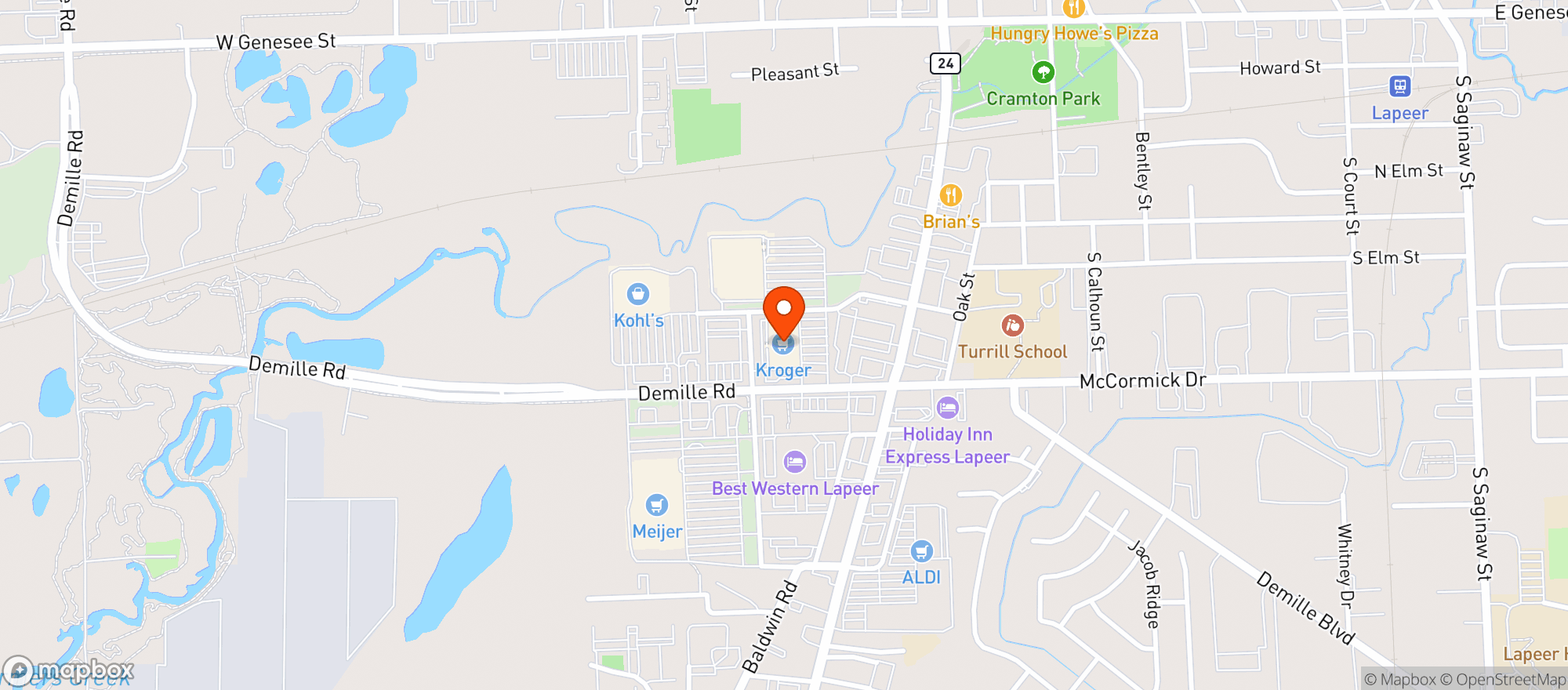 Map showing Kroger