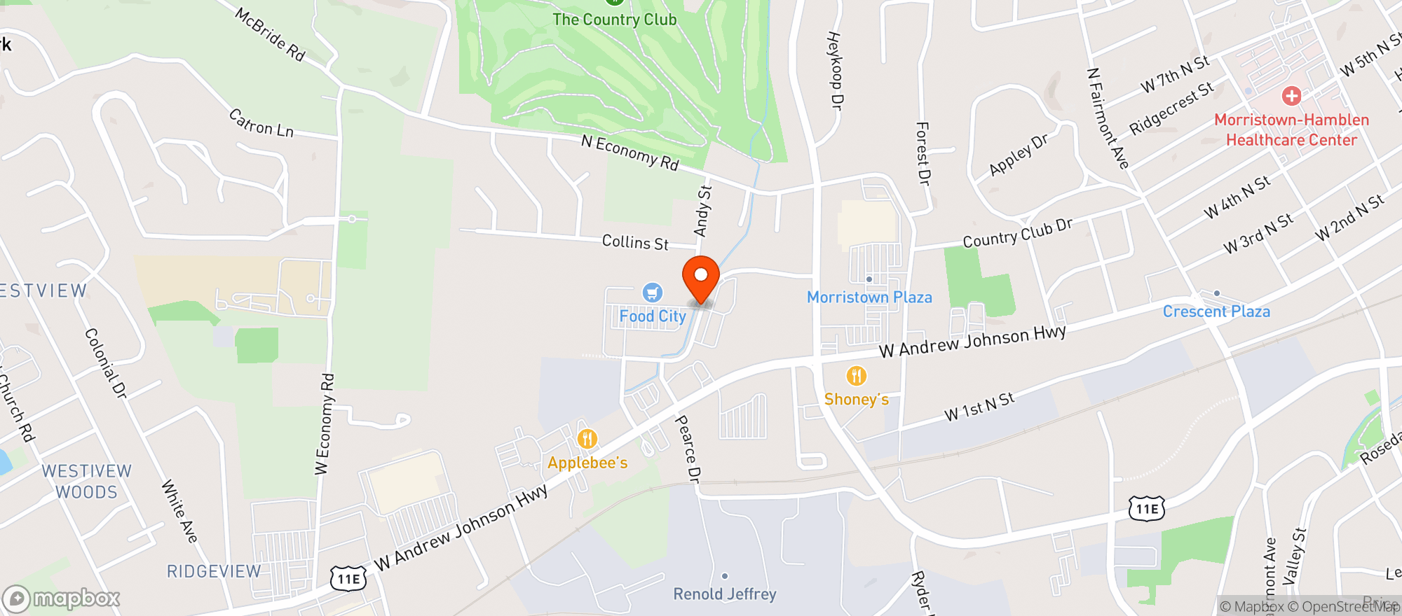 Map showing Food City