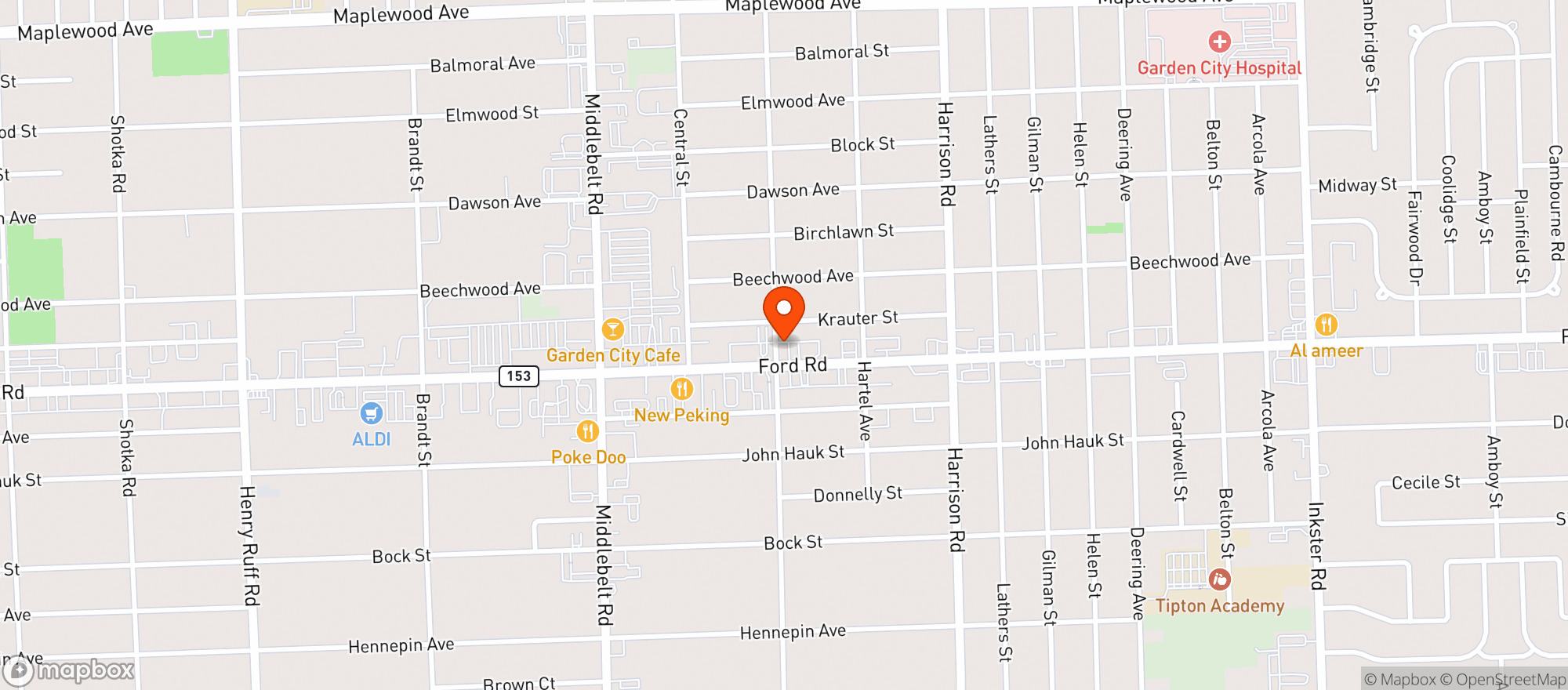 Map showing MAX LIQUOR
